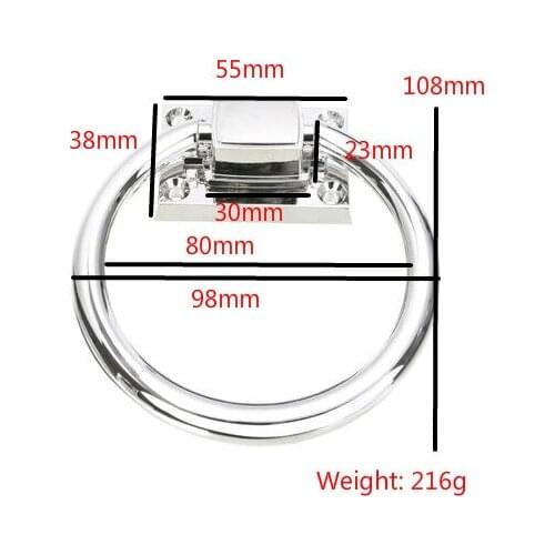 JD 80mm Door Pull Ring Shiny Silver Drop Cabinet Knob Pull Ring Wooden Door Knocker Chair Pulls Handle For Door Hardware