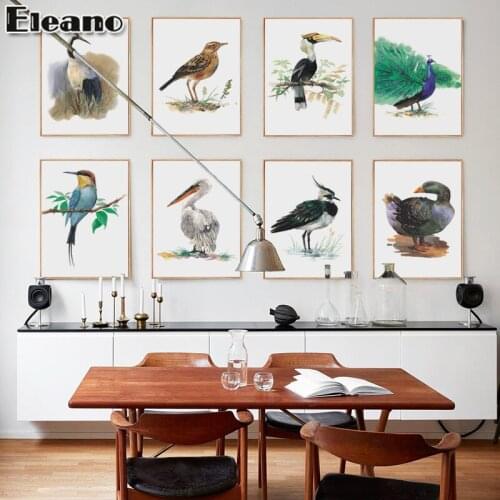 Canvas Painting wall art Peacock woodpecker Animal poster and Prints aesthetic room decor pop art picture custom Oil Painting