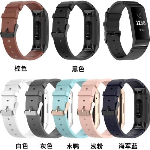 For Fitbit Charge 3 4 Leather Band Women Men Smart Bracelet Replacement For Fitbit Charge 3 4 Wristband Watch Strap Loop