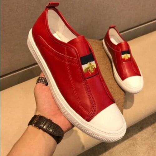 Cowhide Brand designer mens casual shoes NEW crease resistant flat large youth sneaker collision resistant casual shoes P17