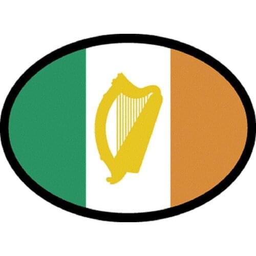 Hot Sell Ireland Flag with HARP Sticker - Reflective British Oval Decal Sticker - Orignal Artwork Vinyl