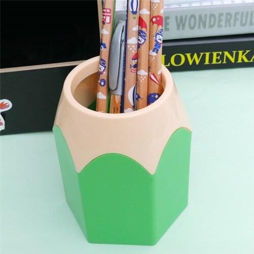 Cute Creative Pen Vase Pencil Box Holder Organizer Makeup Brush Stationery Desk Set Tidy Design Pen Holder Container Storage