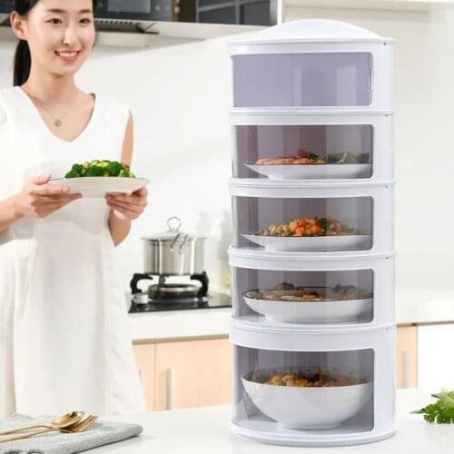 Stackable Food Dome Multi-Layer Transparent Stackable Food Insulation Cover Dustproof for Home Kitchen Refrigerator _WK
