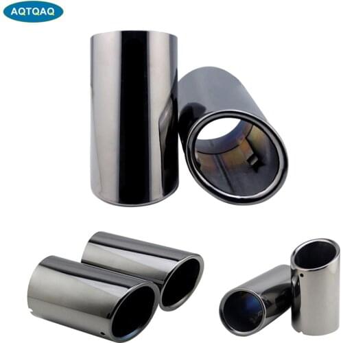AQTQAQ 2pcs Car Exhaust Tip Muffler Pipe Cover For Audi A1 A3 A4 TT Auto Accessories For VW Volkswagen PASSAT TIGUAN