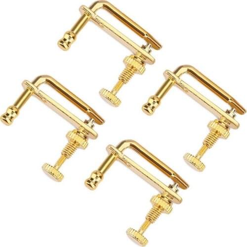 New 4Pcs Violin Fine Tuners Gold Violin Parts String Adjusters Replacement for 4/4 Violin