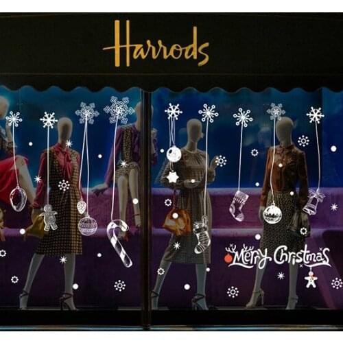 New DIY Snowflake Christmas Sticker Home Decoration Supplies For Shop Store Showcase Window Glass Removable Wall Stickers