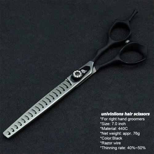7" Pet Dogs Gromming Scissors Thinning Shears Sharp Edge Animals Cat Shark Teeth Cutting Stainless Steel Barber Cutting Tools