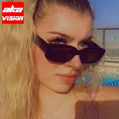 AKA VISION Retro Rectangle Sunglasses Women 2021 Luxury Glasses Retro Sun Glasses for Men Mirror Vintage Oculos De Sol Feminino