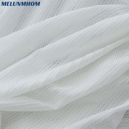 Nordic Solid Color White/Gray Tulle Curtains for Living Room Bedroom Modern Window Screen Thick Sheer for Kitchen