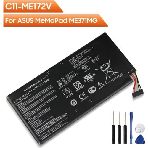 Original Replacement Tablet Battery C11-ME172V For ASUS MeMoPad ME371MG k004 ME172V Authentic Rechargeable Battery 4270mAh