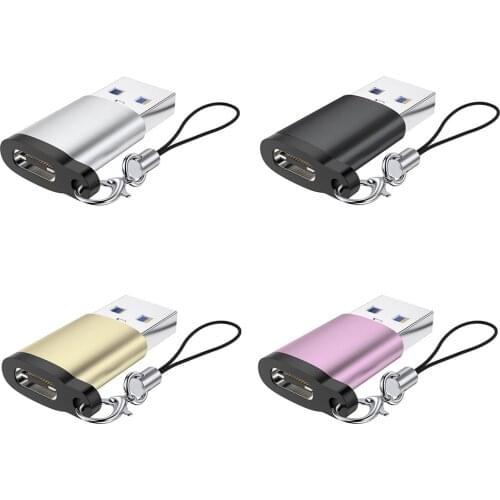 USB Type C Male to Micro USB Female Adapter USB Type-C Support OTG For iPhone 12 Pro Max 12 Mini USB C to Micro With lanyard