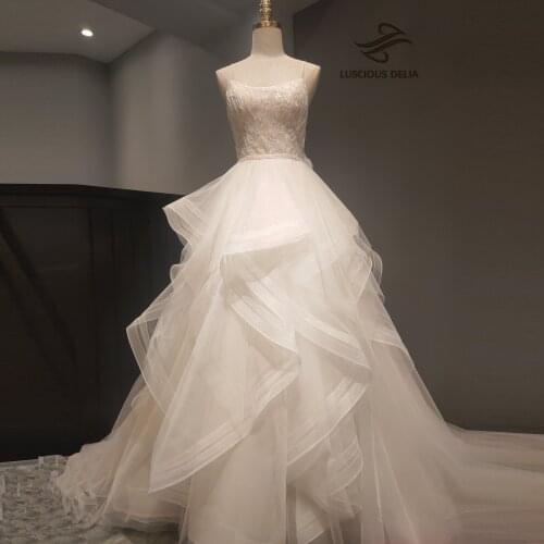 High Split Tulle White train Dresses 2021 Formal wedding Party Gown Special sleeve evening Dress Luscious Delia