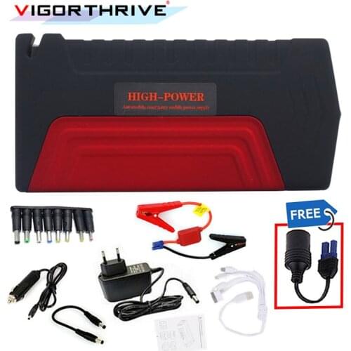 12V Car Jump Starter Multi-Function Power Bank Battery Charger for Mobile Phone computer car motorcycle red color