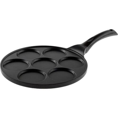 Pancake Pan Non Stick-Suitable for All Stovetops Griddle Crepe Pan,7 Molds Cake Egg Cooker Skillet Cast Aluminum 26 cm