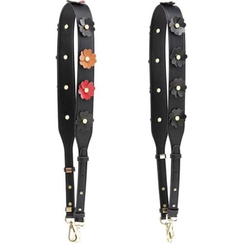 Shoulder Bag Strap Flowers PU Leather Handbag Straps Accessories Fashion Long Belt For Bag Crossbody Wide Strap Purse Parts
