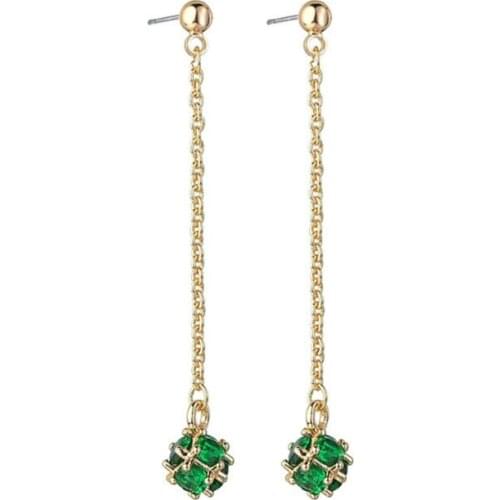 Anillos Yuzuk Luxury Gemstone Earrings For Women Elegant Ear Drops With Round Shaped Emerald Silver 925 Jewelry Anniversary Gift