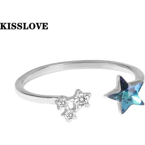 KISSLOVE New Fashion Star Finger Ring Classic Jewelry For Women Girls Wedding Jewelry