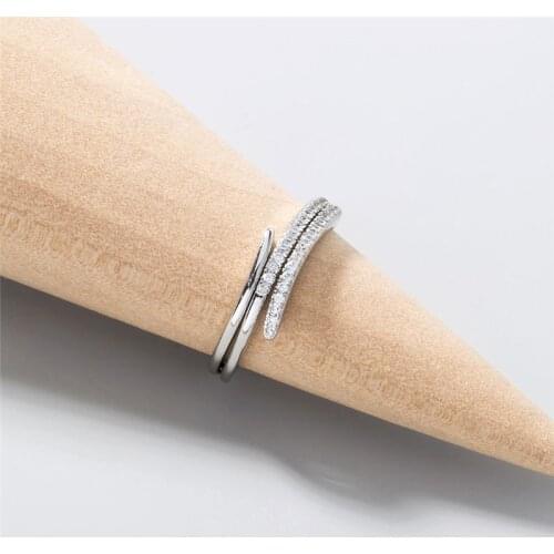 2021 Simple Eternity Ring White CZ Engagement Wedding Rings for Women Bridal Fine Party Jewelry The Best Gift Daily Wear