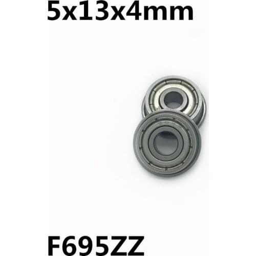 10Pcs F695ZZ 5x13x4 mm Flange Bearings Deep Groove Ball Bearing High Quality F695Z F695