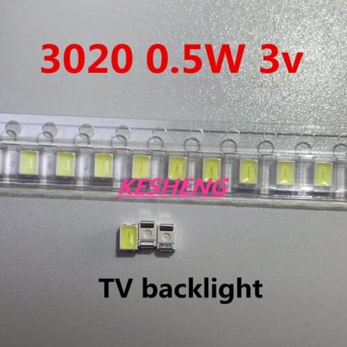 100PCS EVERLIGHT LED Backlight 0.5 w 3 v 3020 3021 3022 Cool White Backlit LCD Screen for TV Application TV