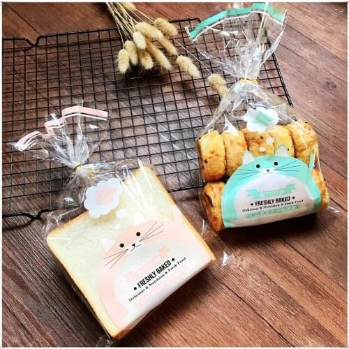 100pcs Bread Grains Baking Packaging Bag Transparent Plastic Bread Toast Bag Bakery Kitchen Supplies