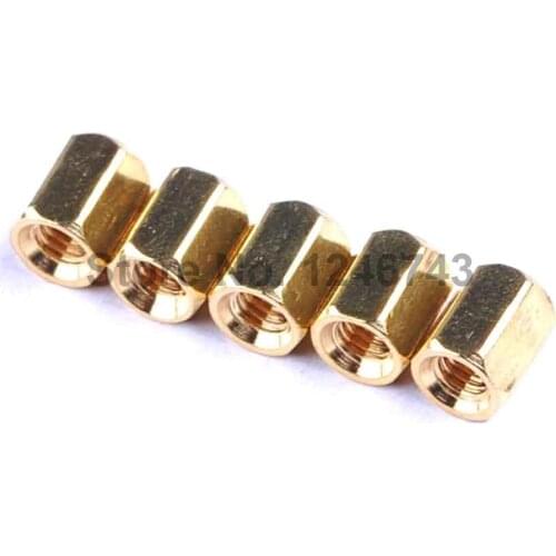 100PCS/LOT 6MM Hollow M3 Copper Double Pass Six Corner Pillars/Isolation Column
