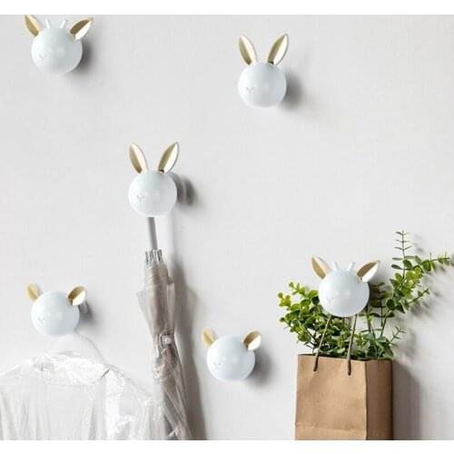 2021 Creative Animal Shape Wall Hooks Home Decoration Resin Wood Grain Storage Rack Bedroom Door After Coat Hat Hange