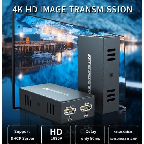 2021 New 200m H.264 HDMI Extender RJ45 Over IP TCP LAN Network HDMI Extender By Cat5 Cat5e Cat6 UTP/STP HDMI Extensor Ethernet