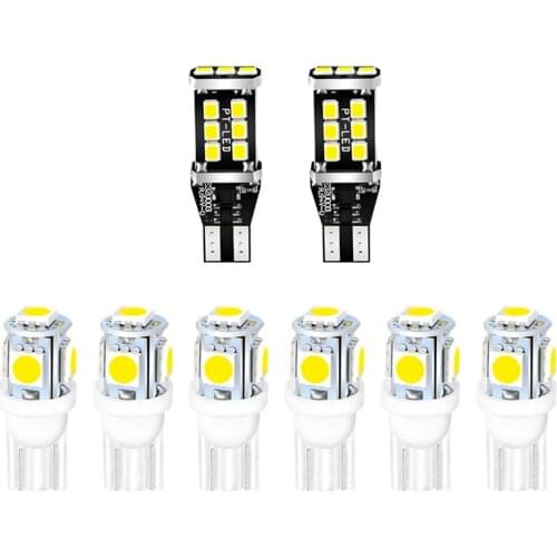 8pcs/set W5W T15 LED Bulbs 2835 SMD Canbus Backup Light T10 5050 LED Bulbs White DC12V Reverse Lights Backup Light 40*14mm