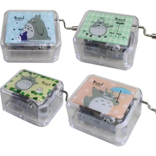 Acrylic Totoro Cartoon Music Box Anime Musical Boxes Hand Crank Music Boxes Christmas Birthday DIY Wedding Gift Kid Children Toy