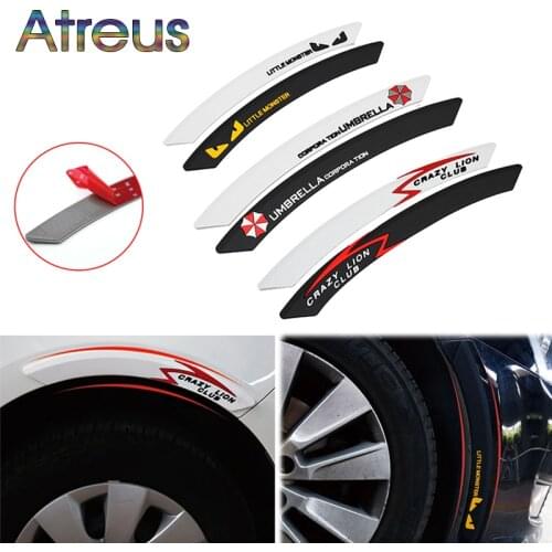 Atreus 2pcs Car Wheel Eyebrow Anti-collision Strip Decoration for Ford Focus 2 3 VW Passat B6 Toyota Avensis Skoda Rapid Fabia