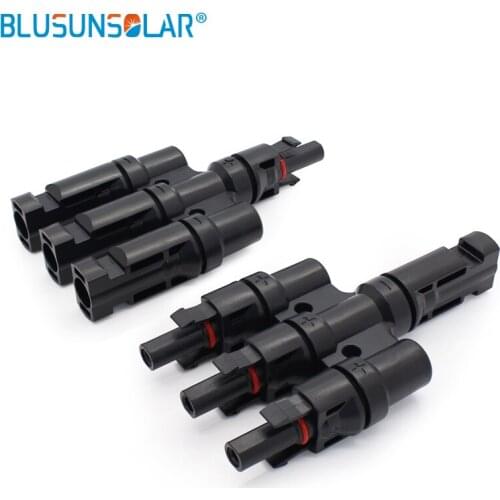 Blusunsolar 10 Pairs TUV IP68 Solar Triple Branch 1 To 3 T/Y Branch Connector Way Solar Panel PV Cable Connector Pair
