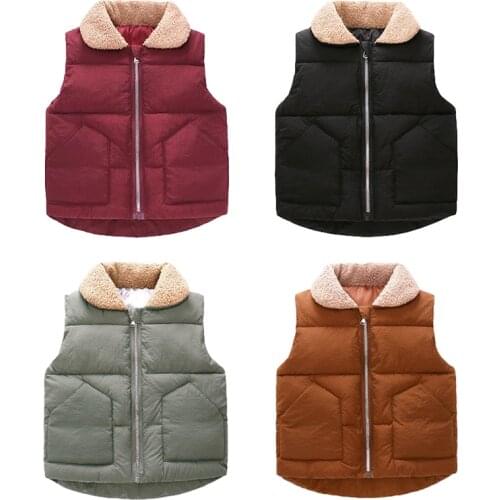 Girls Warm Vest Winter Boys Thicken Waistcoat Kids Outerwear Vest 2021 Autumn Children Teens Cotton Jackets Vest For 3-7 Years