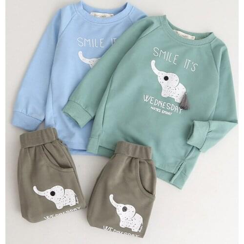 HANQIYAHULI Kids Clothing Sets 2021 Fashion Style Baby Clothing Sets Long Sleeve Applique T-shirt+Pants 2Pc Children Clothing