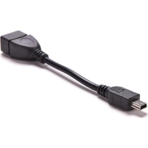 Hot 5pin Mini USB Male To USB 2.0 Type A Female OTG Host Adapter Cable OTG Cable For Cellphone Tablet MP3 MP4 Camera 10cm Black