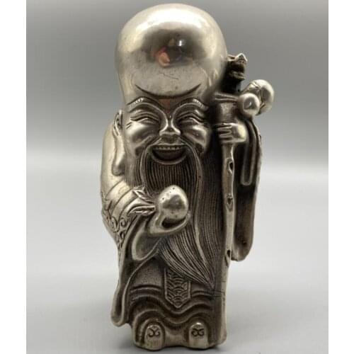 China White copper longevity Buddha crafts statue