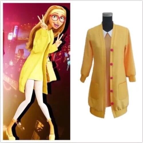 Movie Big Hero 6 Honey Lemon Cosplay Costume Halloween costumes normal or outfit for party can custom made yellow coat dresses