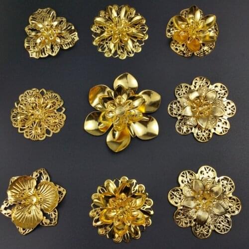 Lovely gold Combination Filigree Flower Connectors Embellishments Findings Crafts Gift Decoration