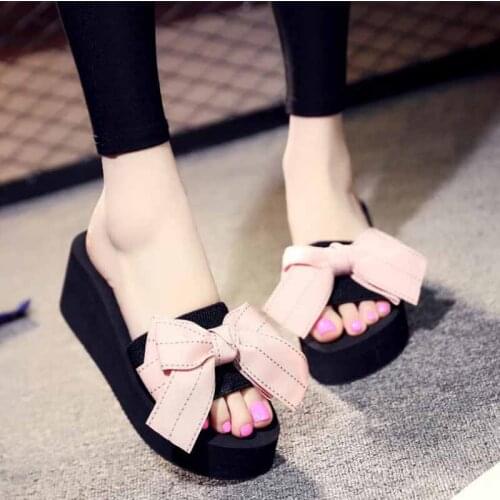 New Flip Flops Summer shoes woman Beach Sandals Womens Slippers Female Flat Sandals Rhinestone wedge pantoufle femme