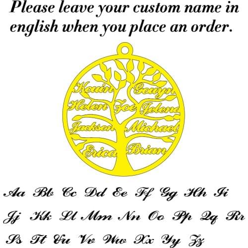 Special customized tree of life necklace with 7 names to 10 names