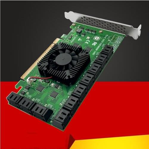 Chia Mining Riser 20 Port SATA PCI-E Adapter PCIE SATA PCI Express X16 SATA Card Controller PCIE to SATA3 6Gbps Add On Cards NEW