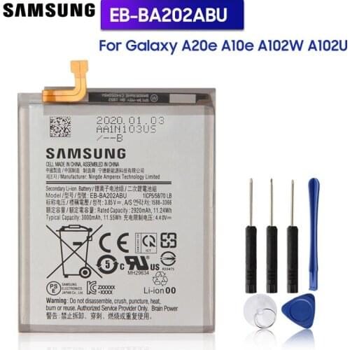 Samsung Original Replacement Battery EB-BA202ABU For Galaxy A20e A202F A10e A102U A102W Authentic Phone Battery 3000mAh