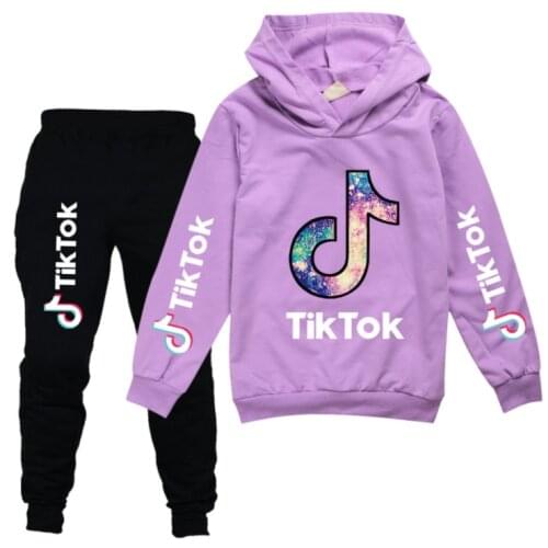 New Fashion Tik tok Children Sweatshirts Pants 2pcs Sets Boys Hoodies Funny Boys Girls Clothes Kids Clothing
