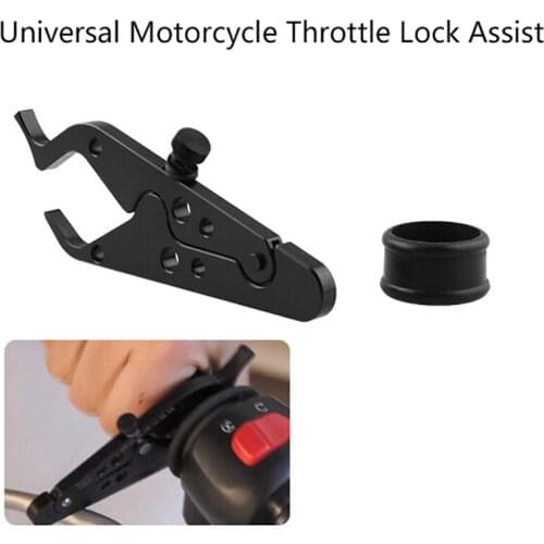 Universal CNC Motorcycle Cruise Control Throttle Lock Assist Retainer Relieve Stress Durable Grip Black
