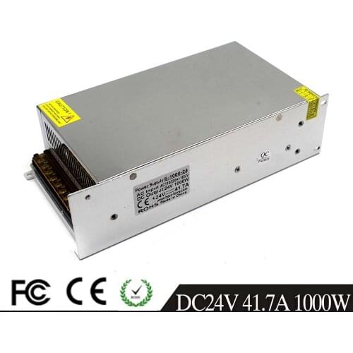 Universal DC24V Power Supply 41.7A 1000W Driver for LED Strip Light Lamp CNC CCTV Transformer 220V 110V AC To DC 24V Output SMPS