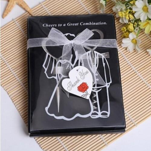 Heart Shaped Great Combination Bottle Opener Corkscrew and Stopper Sets For Wedding Favor Gift LX2919