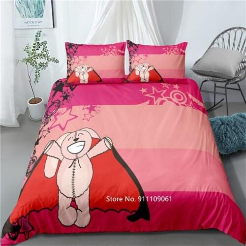 Fun and Lovely Cartoon Childrens Bed Covers Pillowcases Kawaii Red and Purple Big Bedding Children Adult Bedding Home Textiles