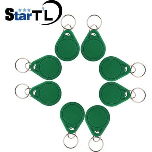Free Shipping 10 pcs Green Color Type 3 125khz Rfid Keyfobs Card Key card for Access Control System Read only