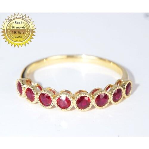 18k gold ring Natural Real 0.74ct Ruby Ring Engagement&Wedding Jewellery have certificate 0030