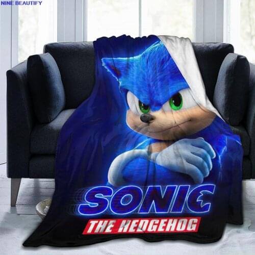 2021 Sonic Ultra Soft Blanket Sublimation Cartoon Covered Blanket Bedding Flannel for Children and Adult Bedrooms Decor